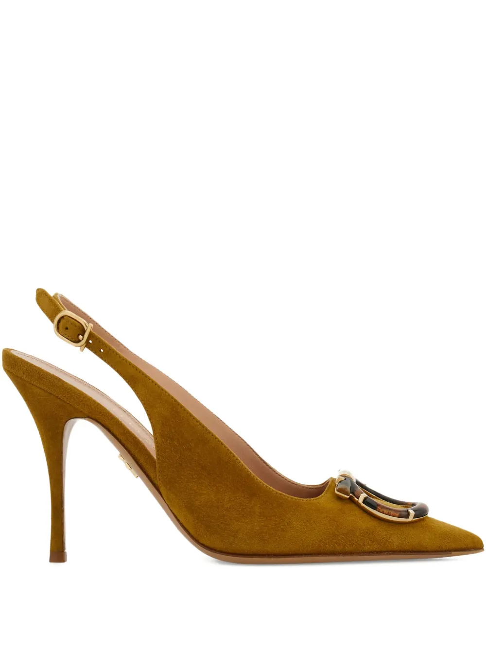 Ferragamo 95 mm Gancini slingback pumps Geel