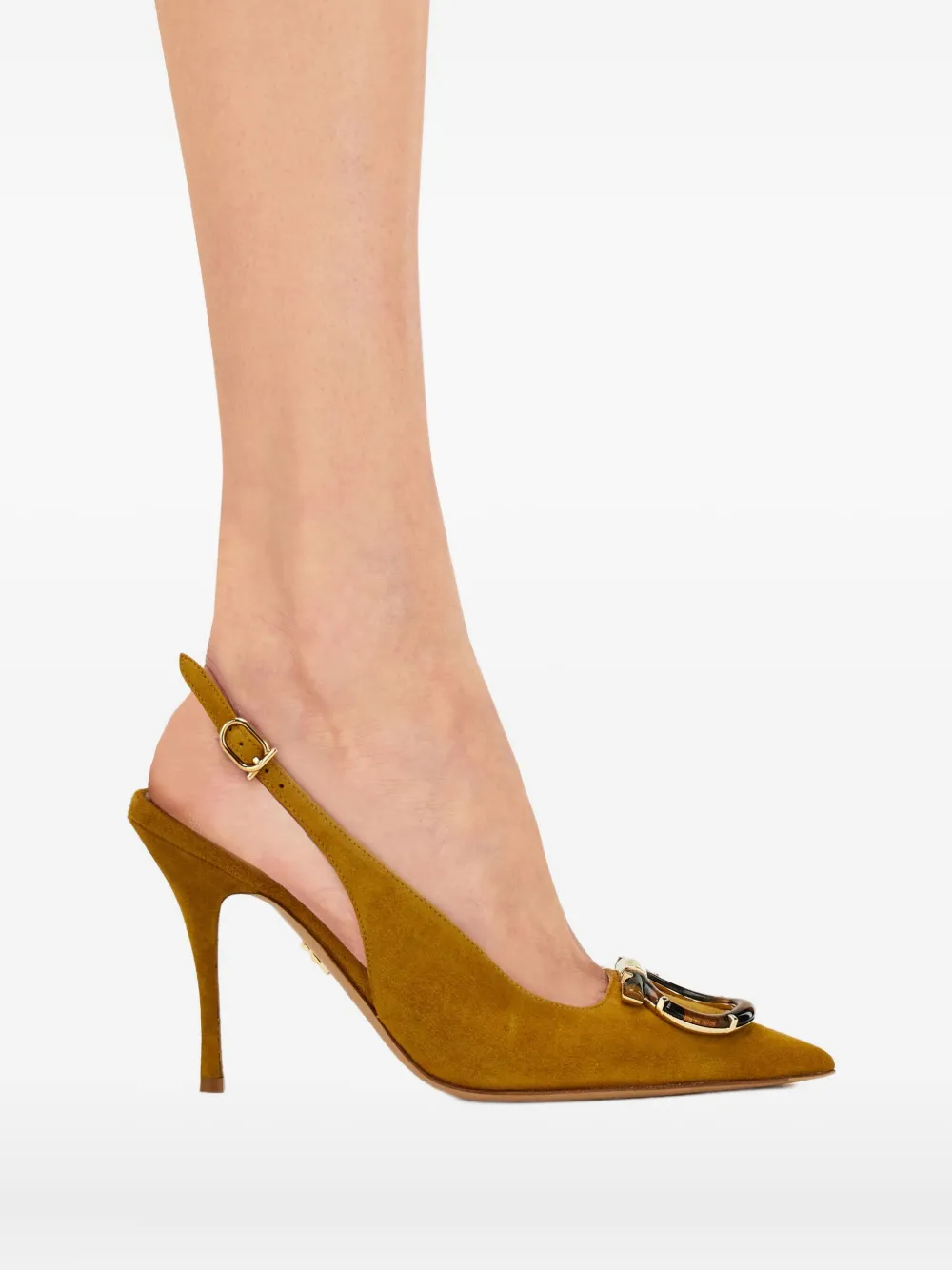 Ferragamo 95mm Gancini slingback pumps Yellow