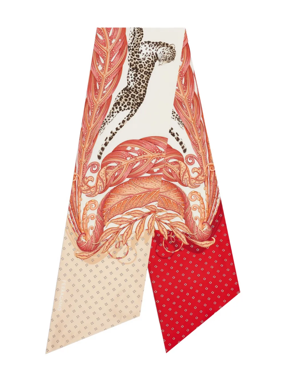 Ferragamo Zijden bandeau met Madras-print Rood