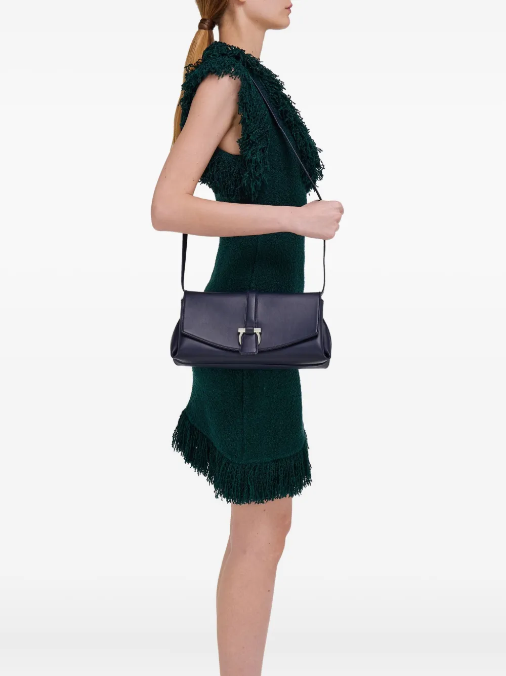 Ferragamo Leren schoudertas Blauw