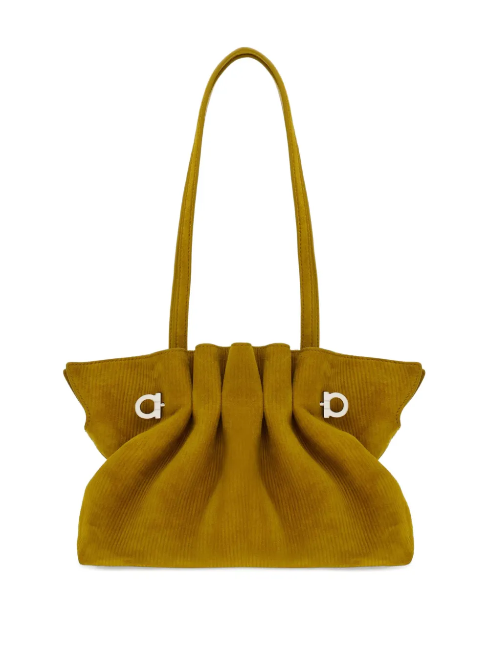 Ferragamo Suède schoudertas Geel
