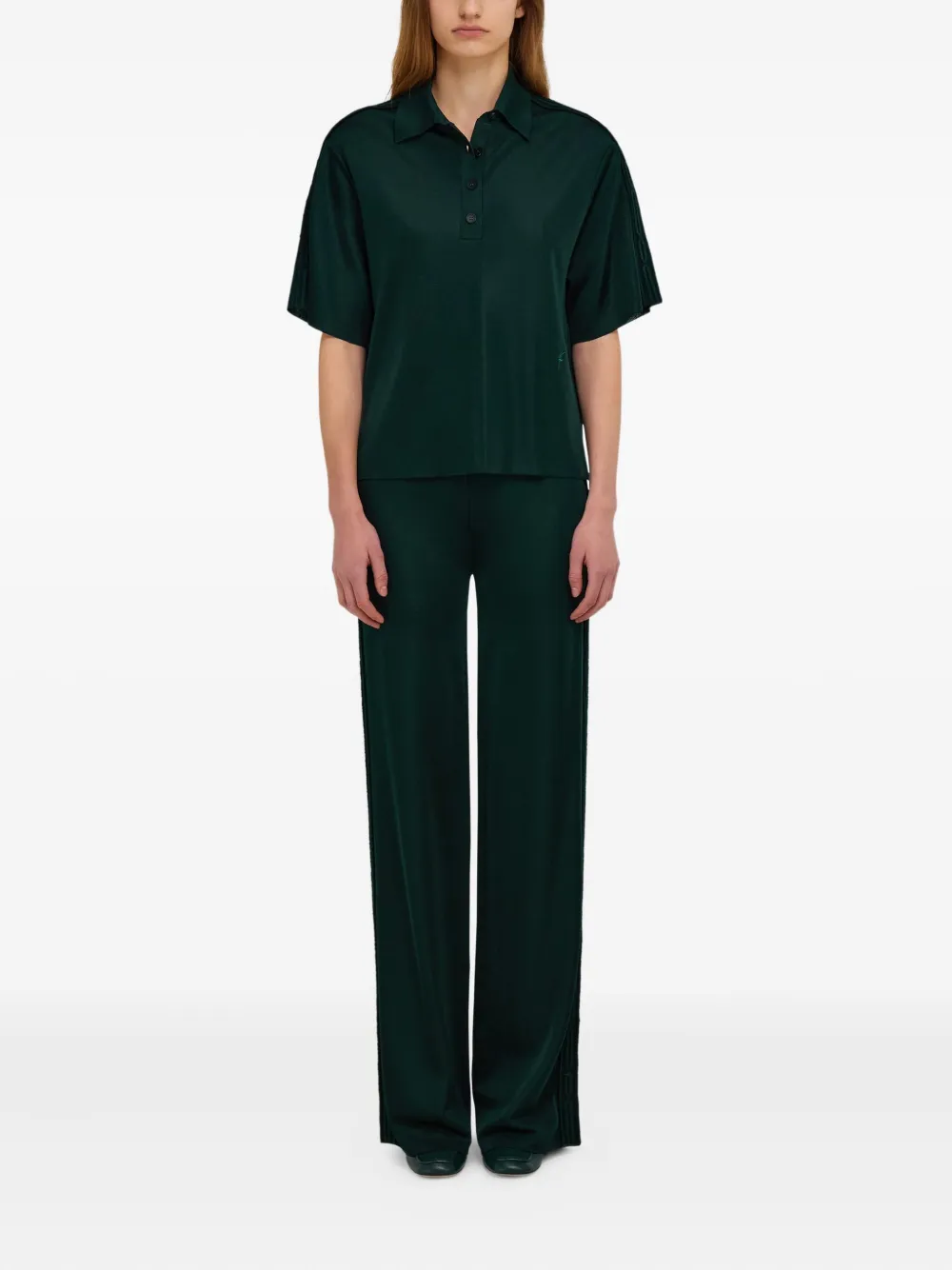 Ferragamo Gebreid poloshirt - Groen