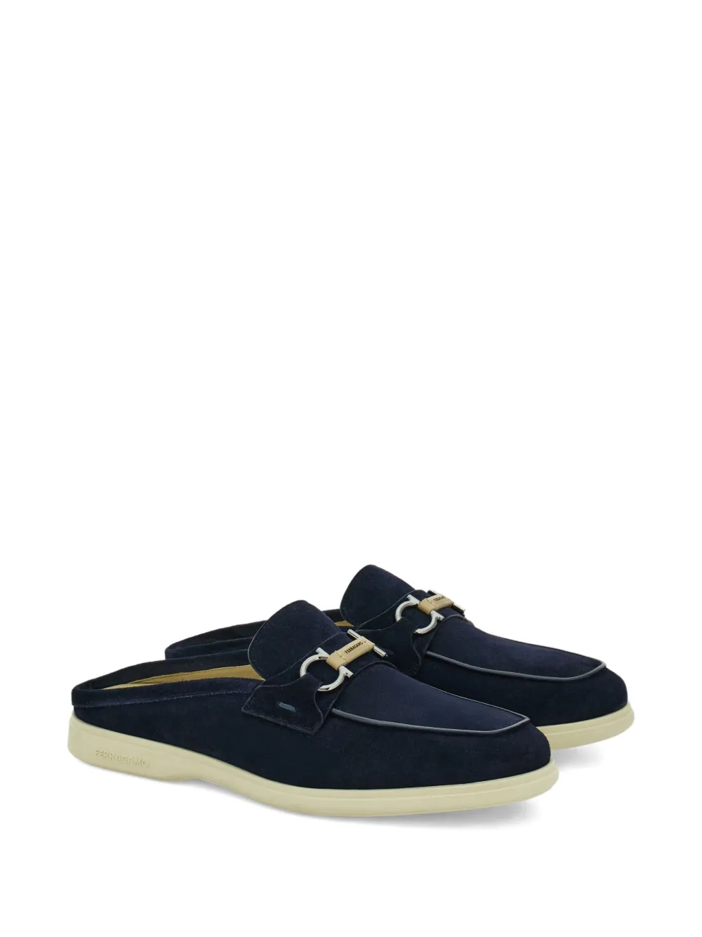 Ferragamo Gancini buckle loafers Blue