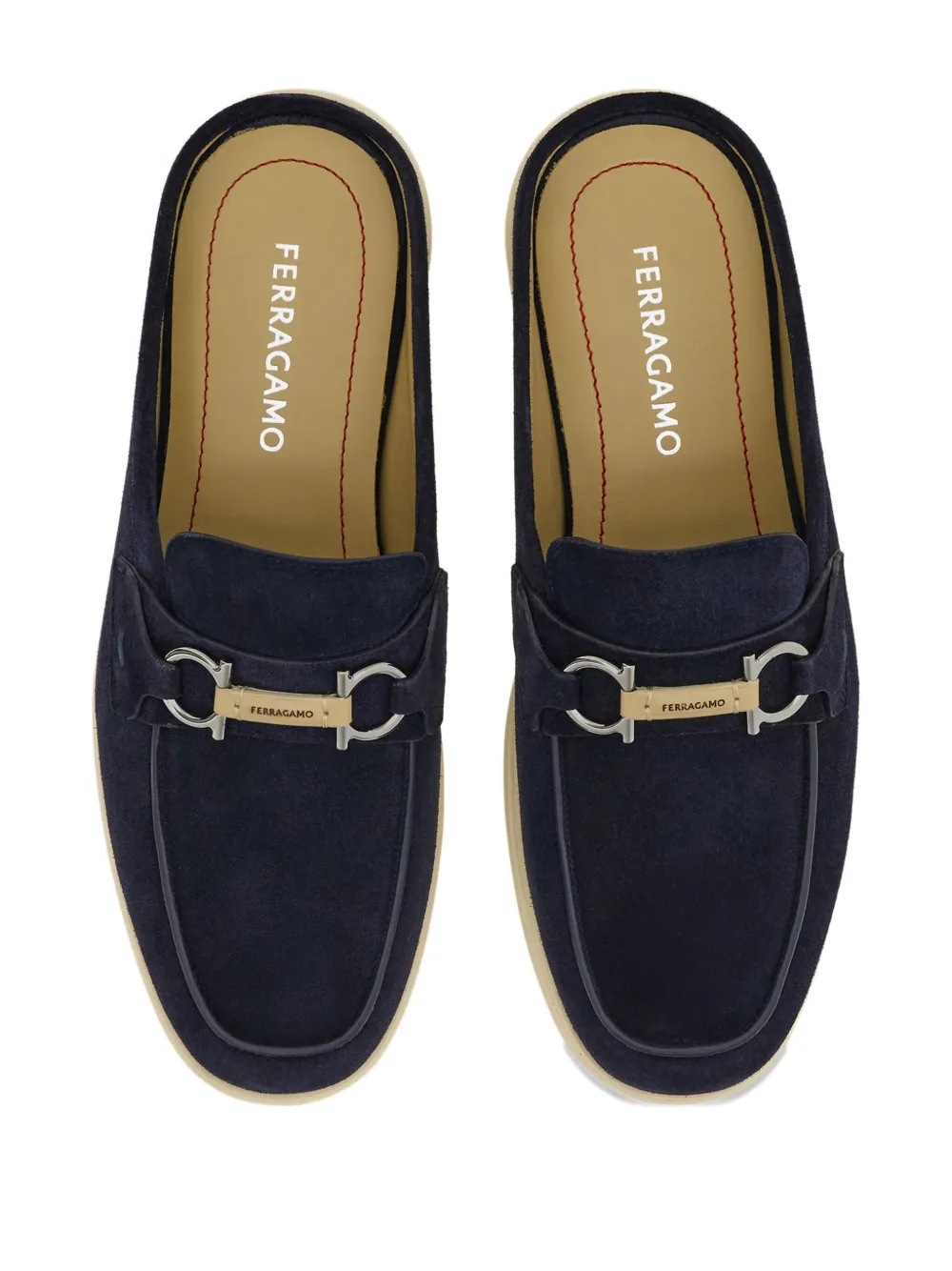 Ferragamo Gancini buckle loafers Blue