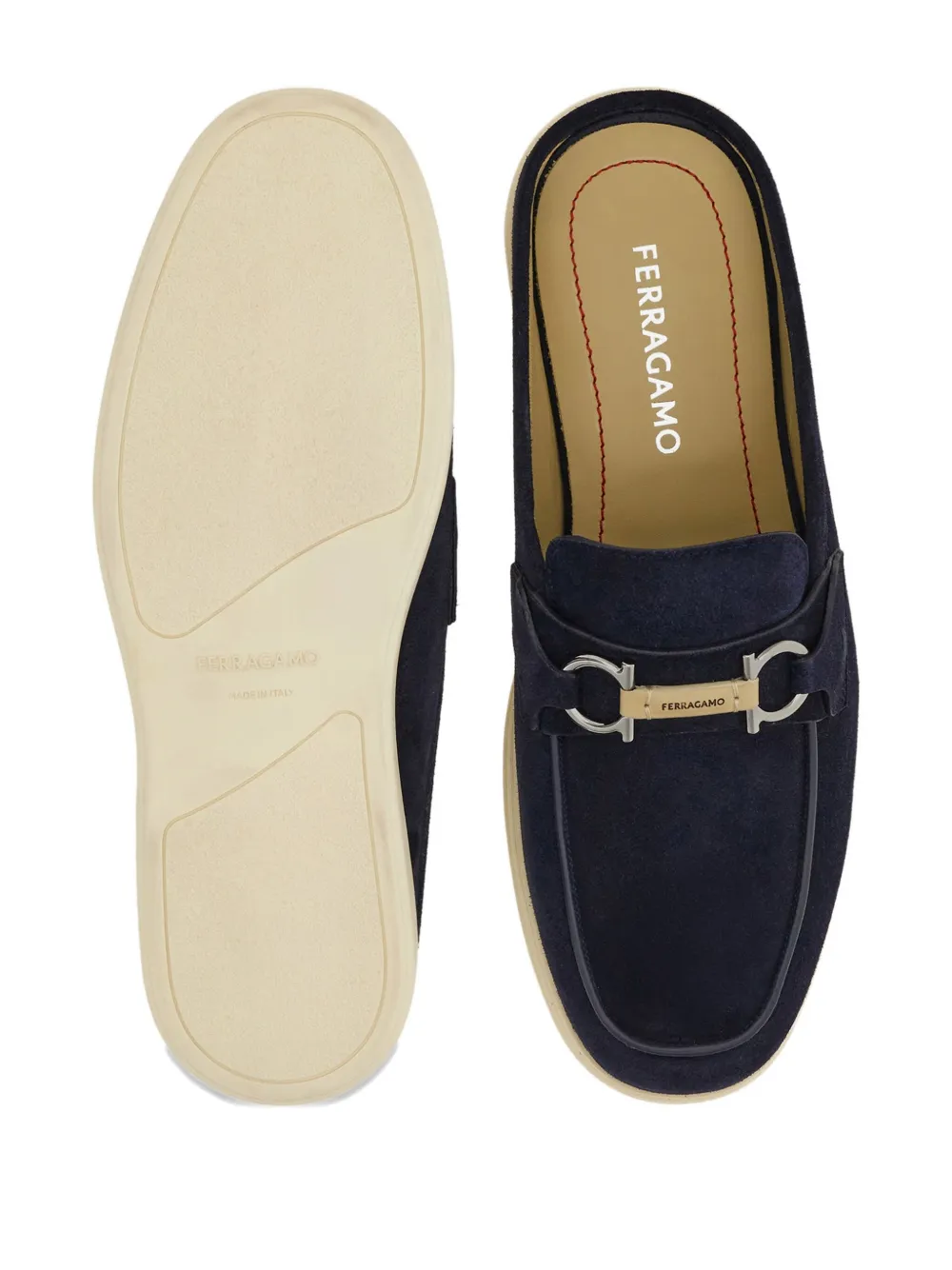 Ferragamo Gancini buckle loafers Blue