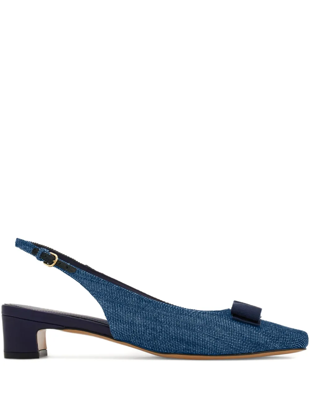 Ferragamo 30 mm Iconic slingback pumps met strik Blauw