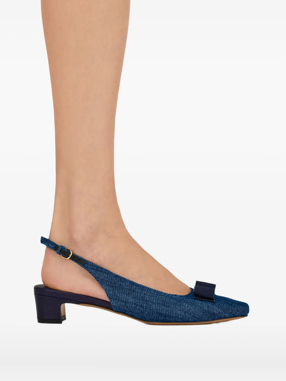 Ferragamo 30 mm Iconic slingback pumps met strik Blauw