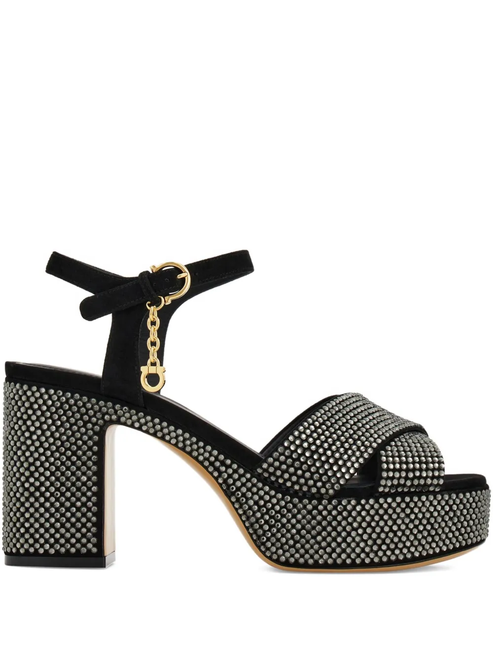 Ferragamo 85mm crystal-embellished sandals Black
