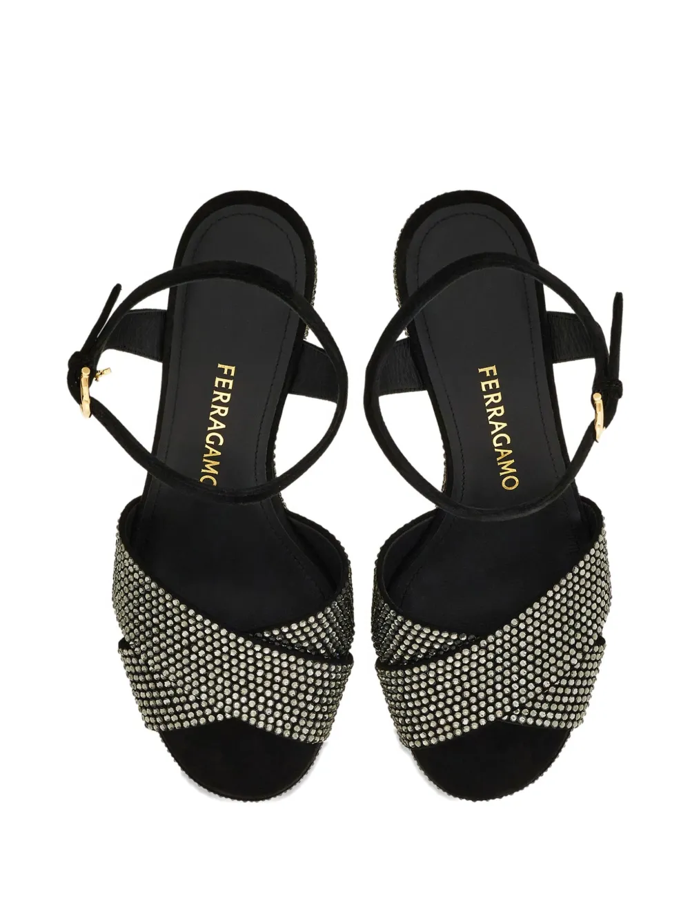 Ferragamo 85mm crystal-embellished sandals Black