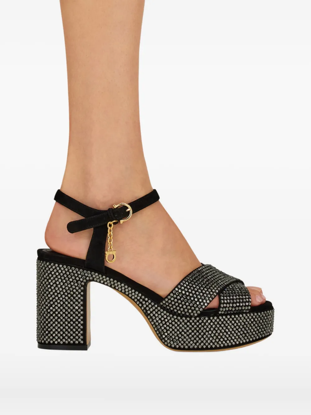Ferragamo 85mm crystal-embellished sandals Black
