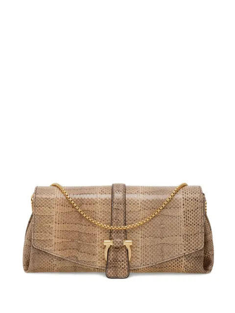 Ferragamo snakeskin leather shoulder bag