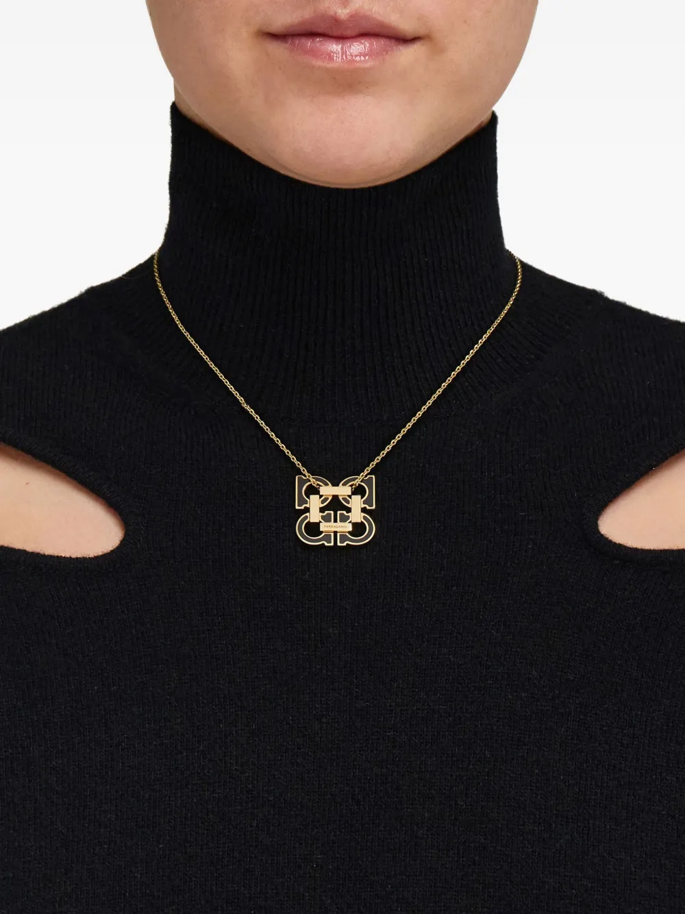 Ferragamo Halsketting met Gancini-hanger - Goud