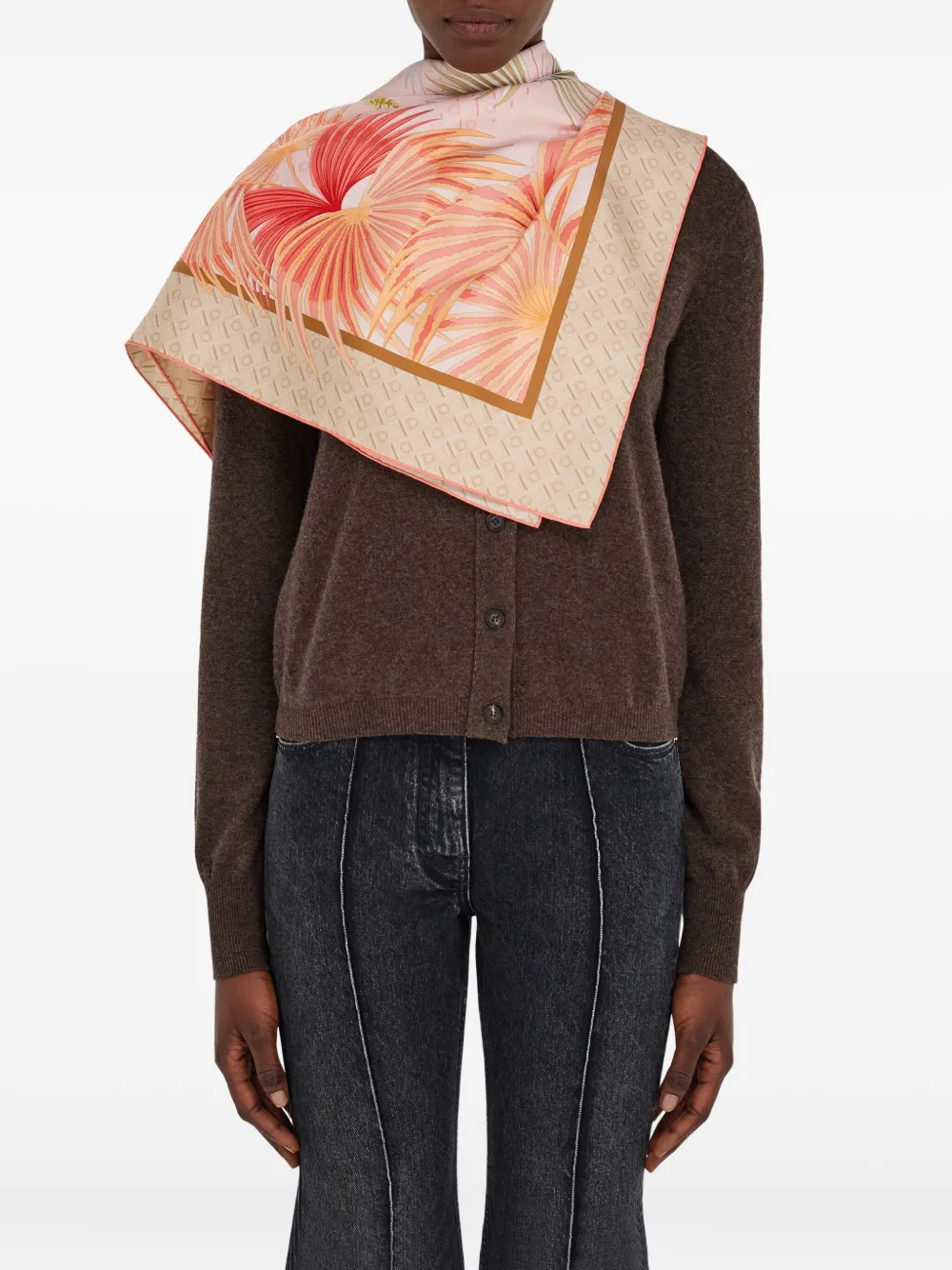 Ferragamo Zijden sjaal met Dure-print Rood