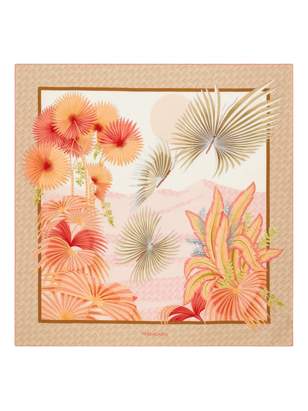 Ferragamo Zijden sjaal met Dure-print Rood