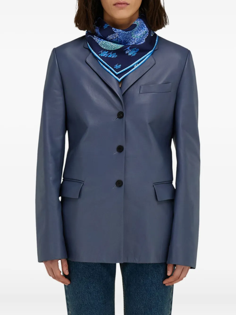 Ferragamo Zijden bandana met patchwork-print Blauw
