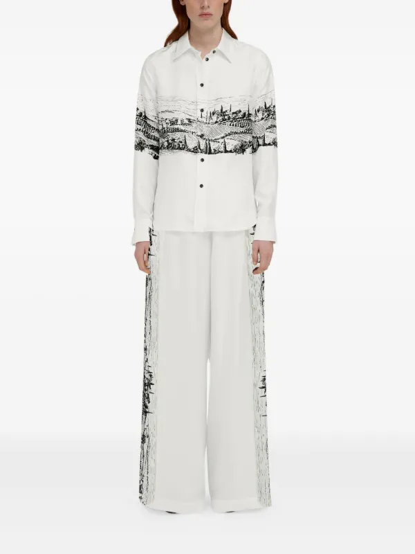 【送料&関税込】Ferragamo Silk And Linen Trousers Ferragamo Silk Trousers | White | FARFETCH JO