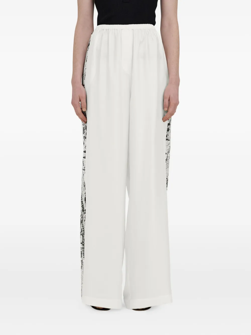 Ferragamo Zijden broek Wit