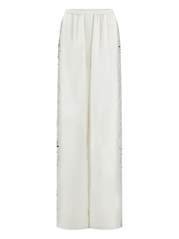 【送料&関税込】Ferragamo Silk And Linen Trousers Salvatore Ferragamo Silk and Linen Wide Pants women