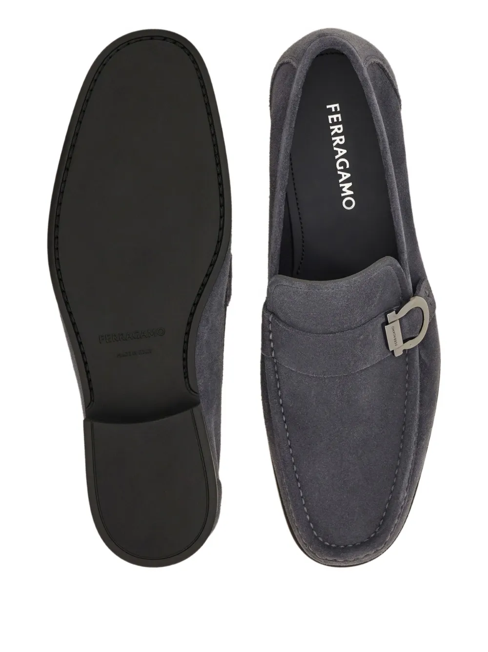 Ferragamo suede loafers Grey