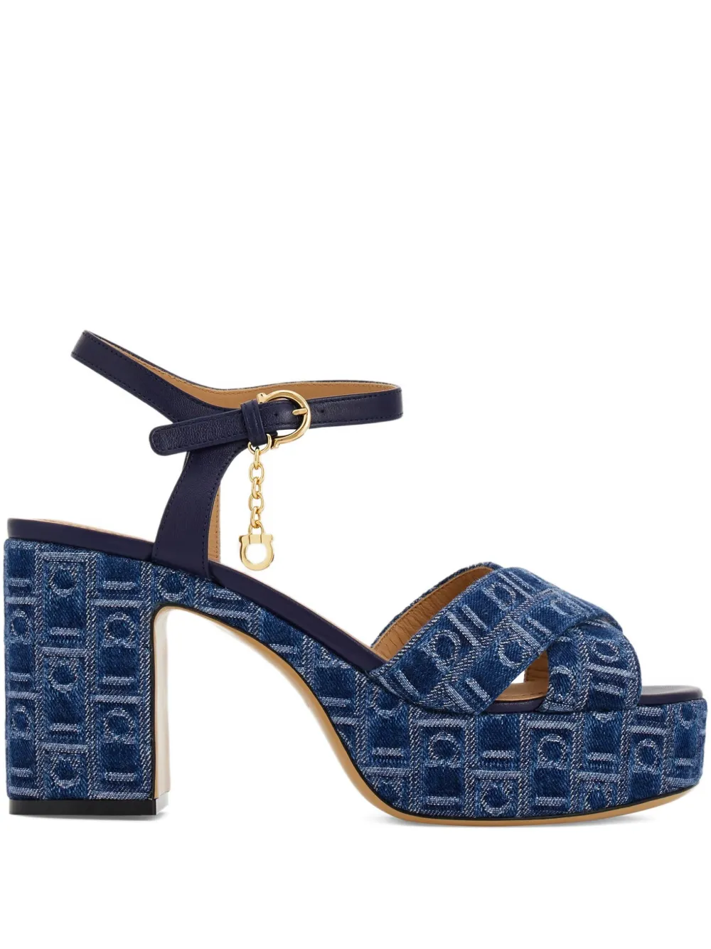Ferragamo 85mm Monogram sandals Blue