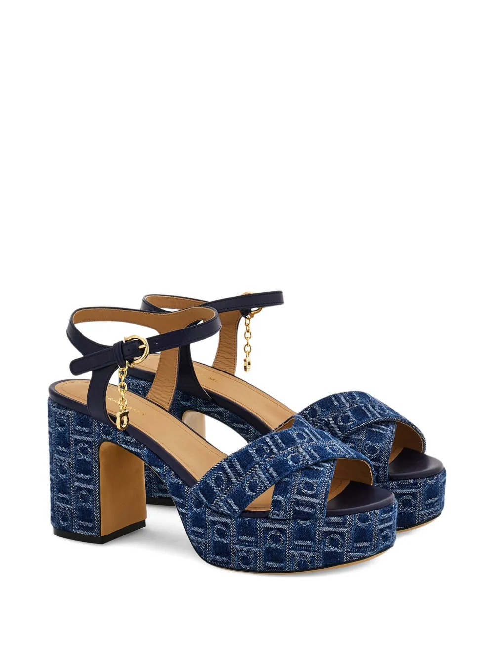 Ferragamo 85mm Monogram sandals Blue