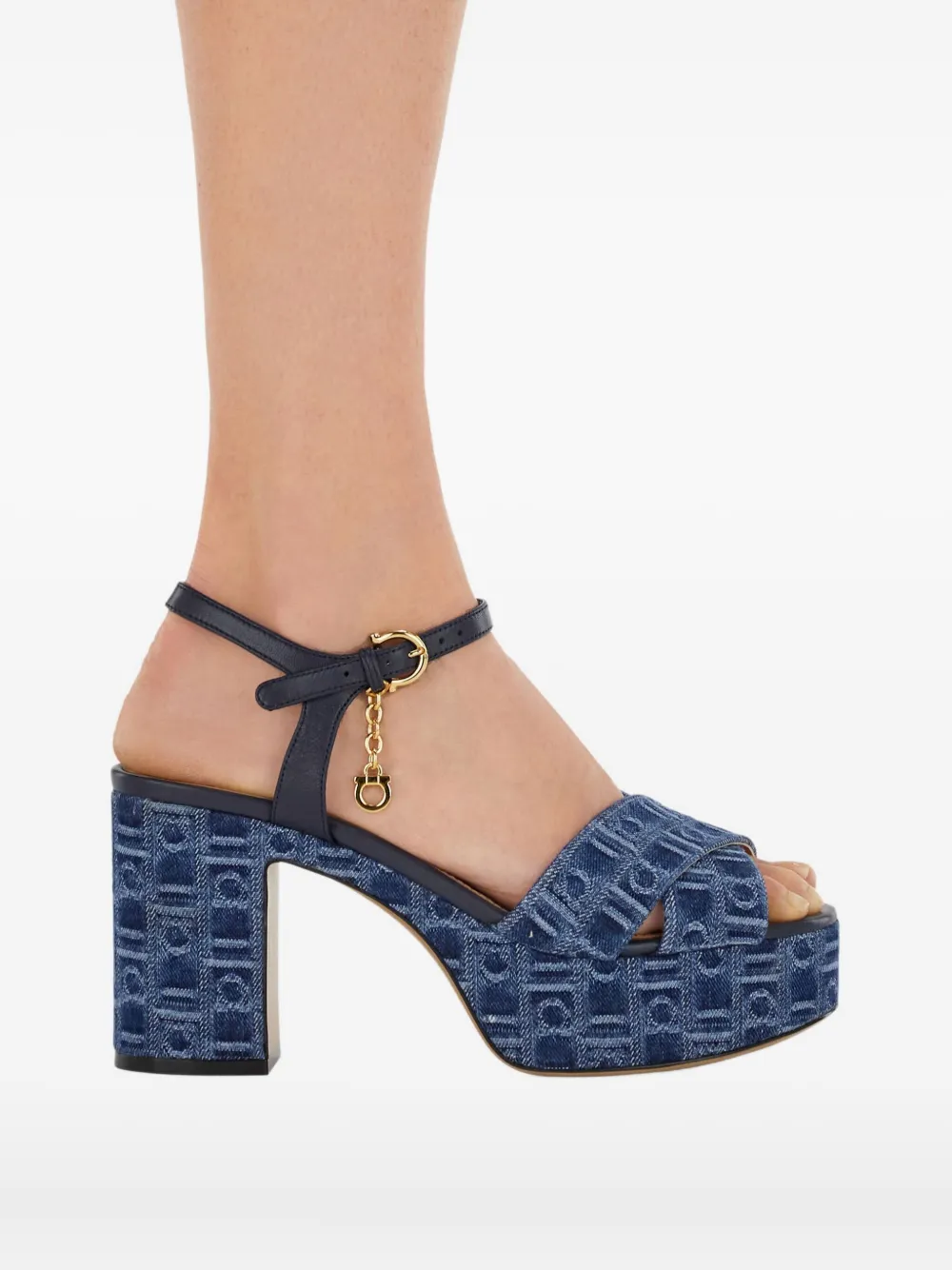 Ferragamo 85mm Monogram sandals Blue