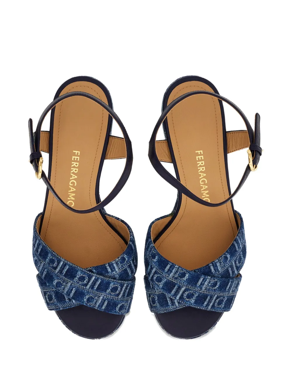 Ferragamo 85mm Monogram sandals Blue