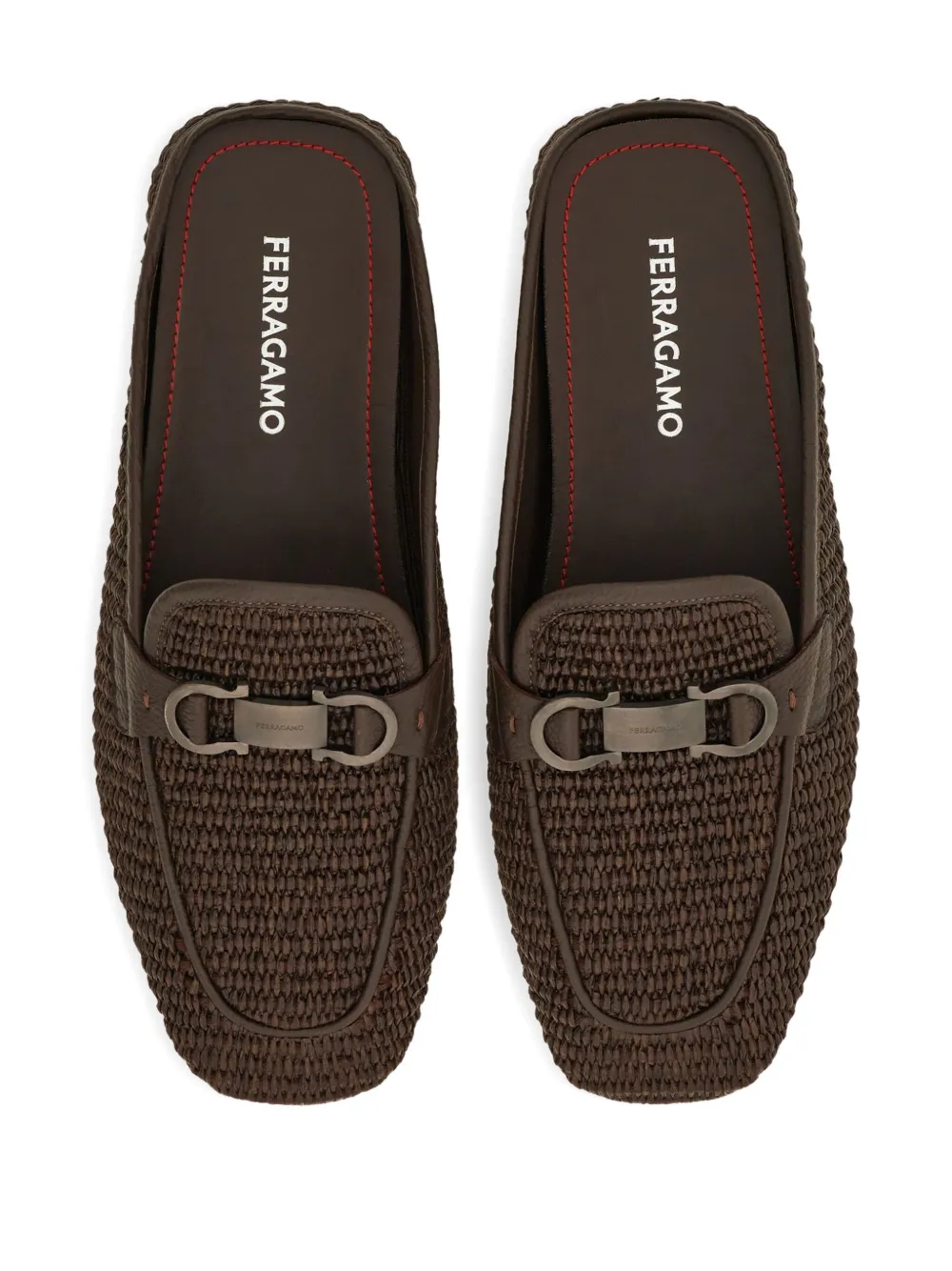 Ferragamo Gancini slippers Brown