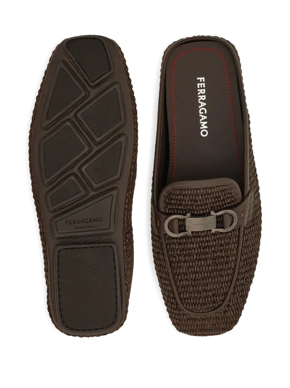 Ferragamo Gancini slippers Brown