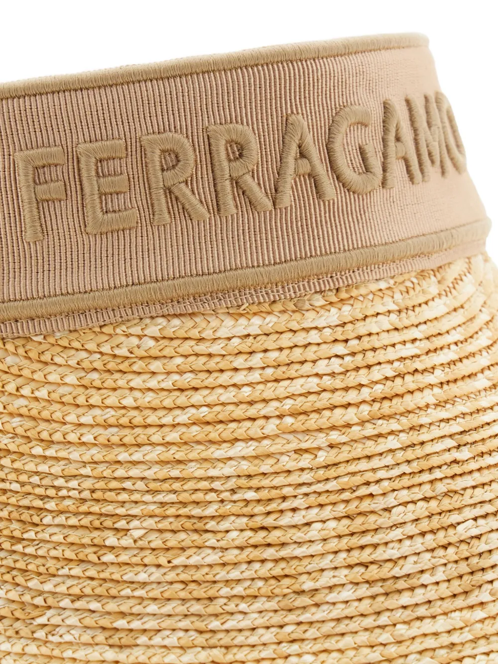 Ferragamo Zonneklep met geborduurd logo Beige