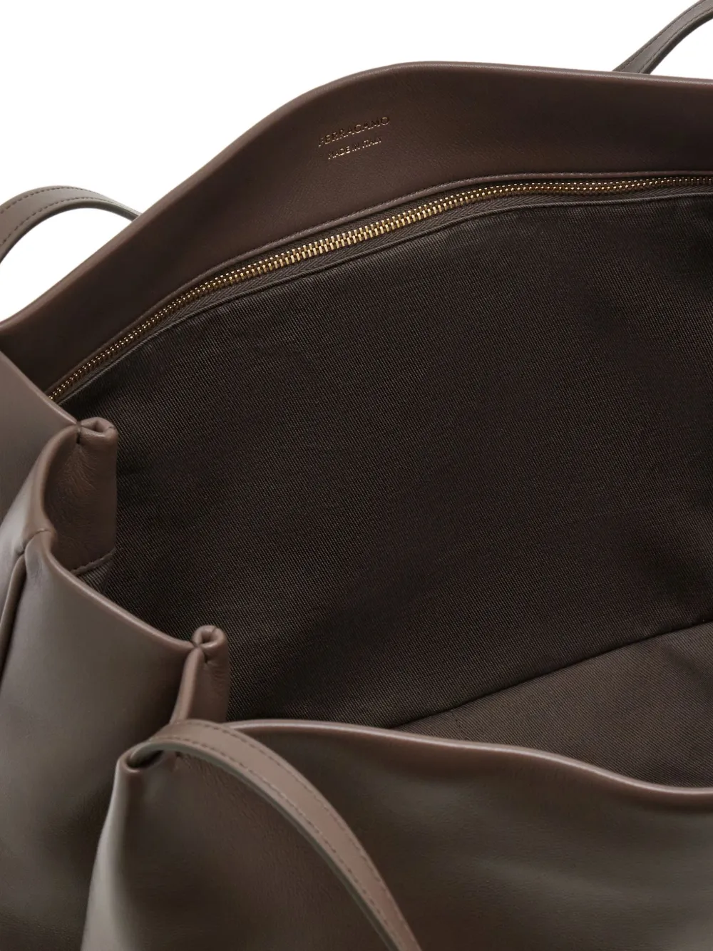 Ferragamo Leren shopper Grijs