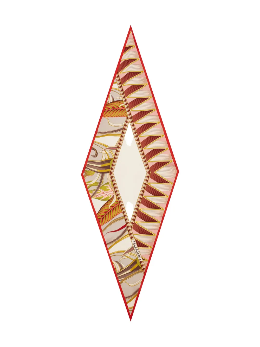 Ferragamo Triangel sjaal met grafische print Roze