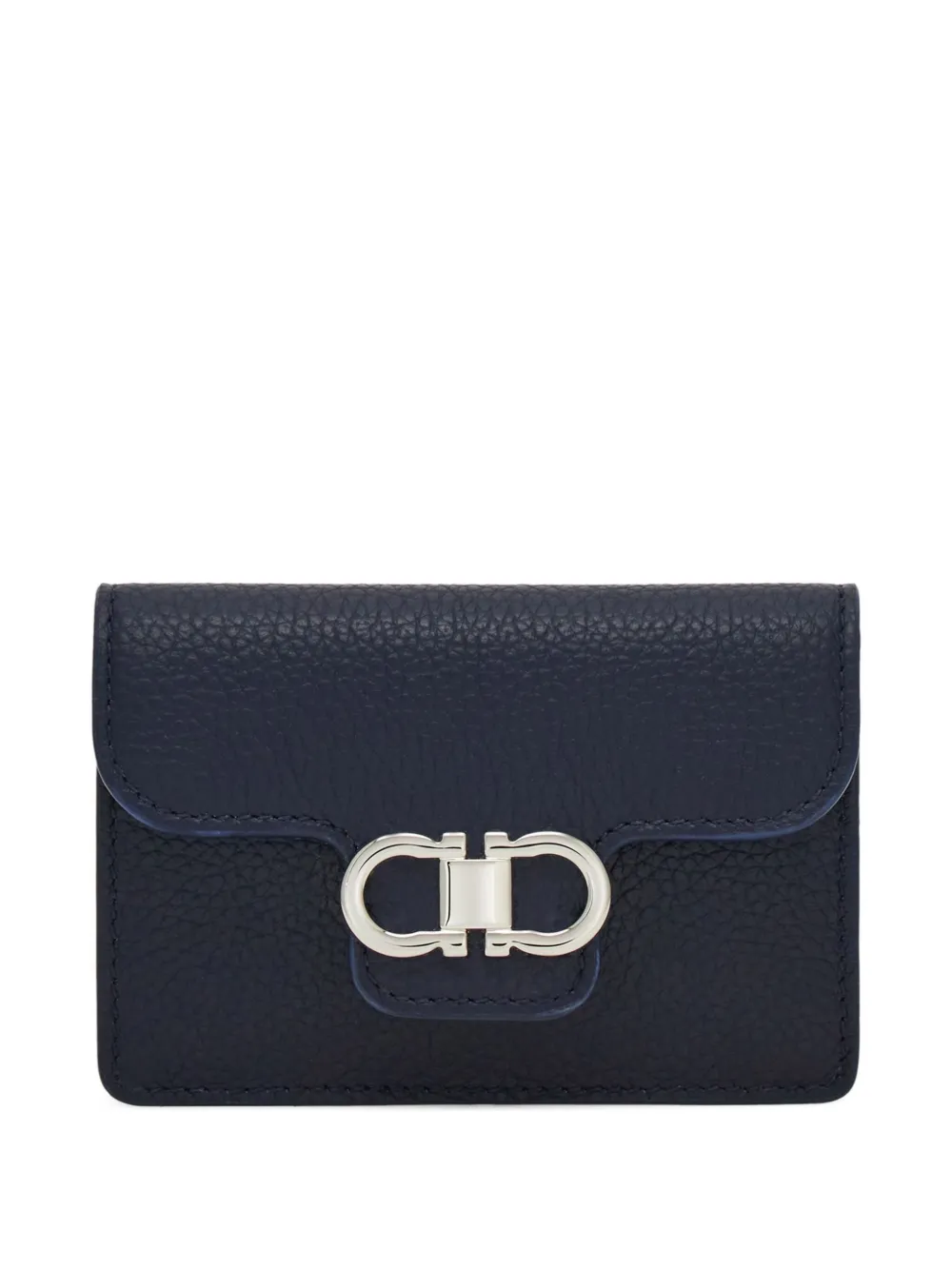 Ferragamo Gancini Calfskin Compact Wallet In Blue