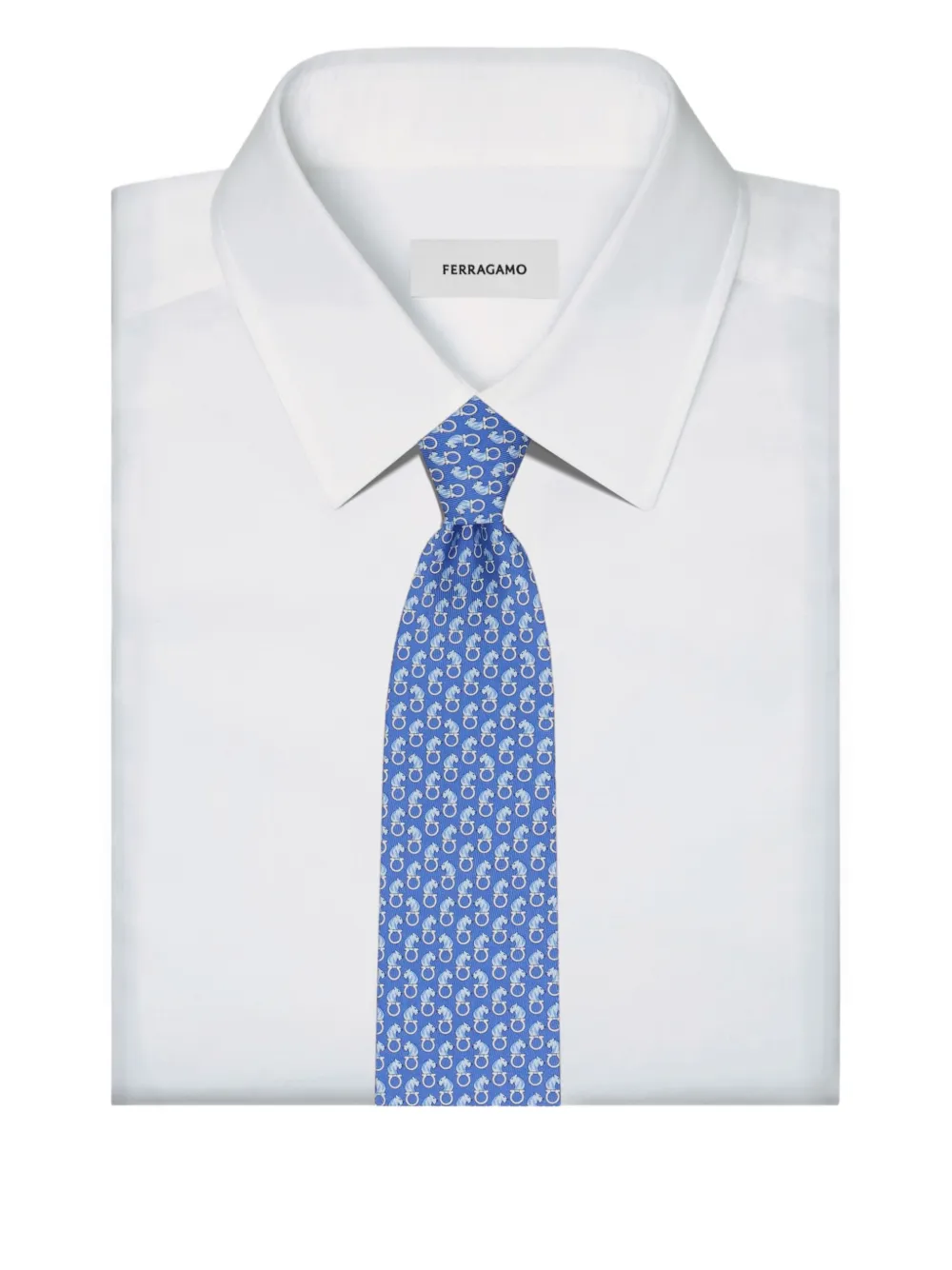 Ferragamo Zijden stropdas met patroon Blauw