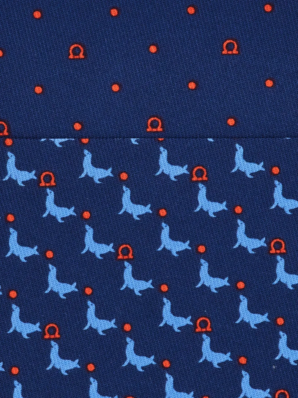 Ferragamo Seal Print Silk Tie