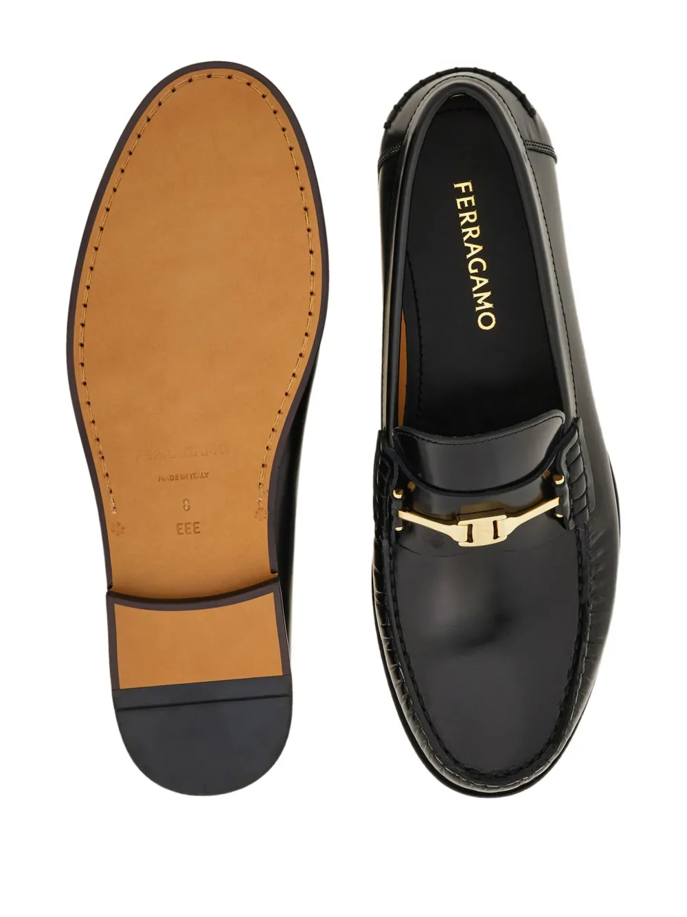 Ferragamo leather loafers Black