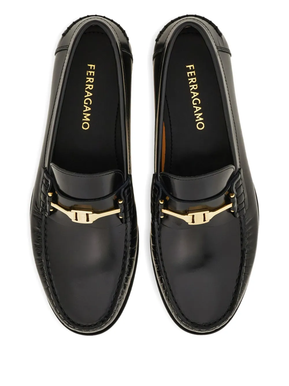 Ferragamo leather loafers Black