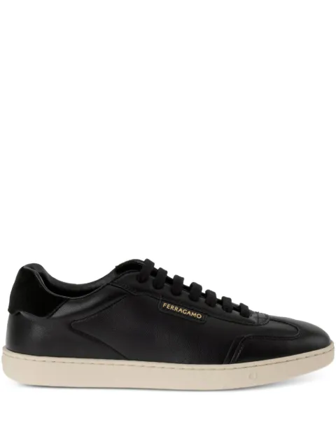 Ferragamo suede-panel leather sneakers
