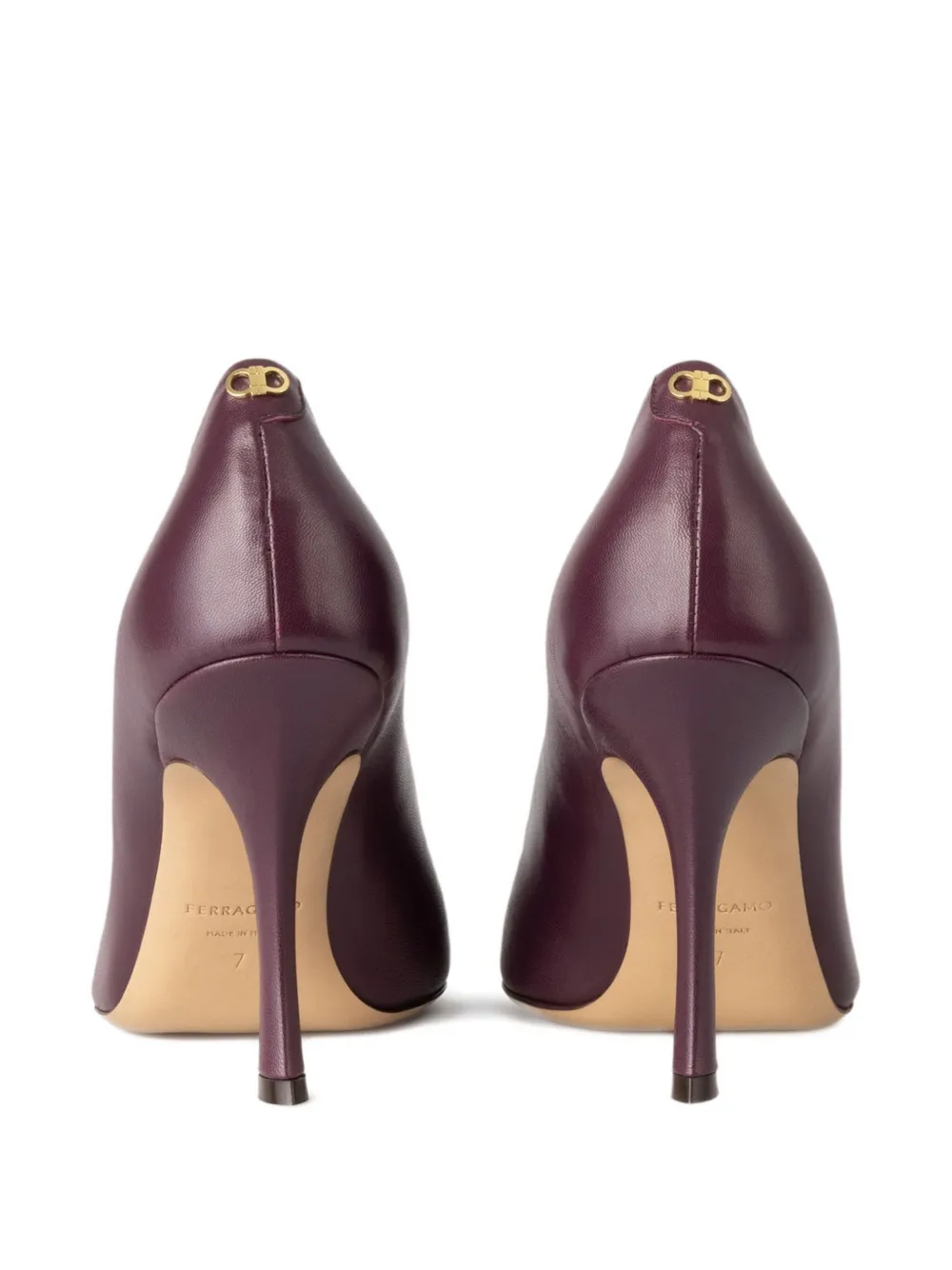 Ferragamo pointed-toe heeled pumps Red