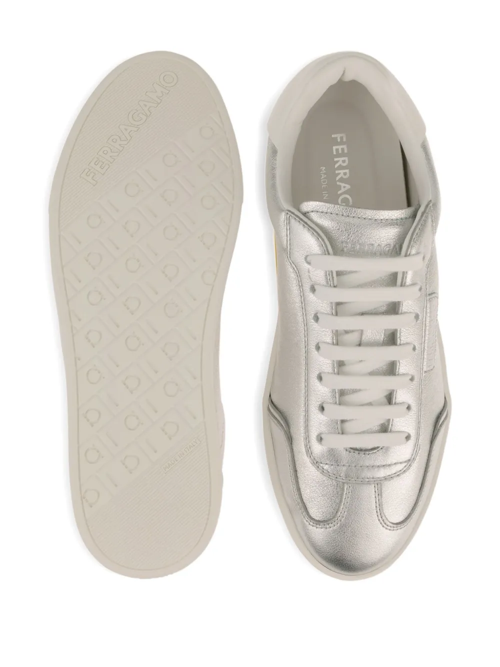 Ferragamo leather low-top sneakers Grey