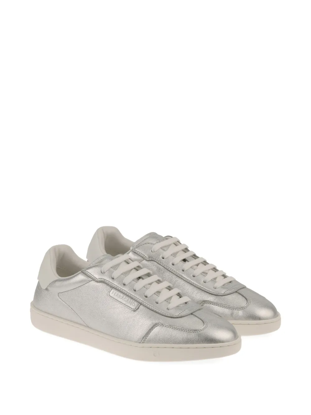 Ferragamo leather low-top sneakers Grey