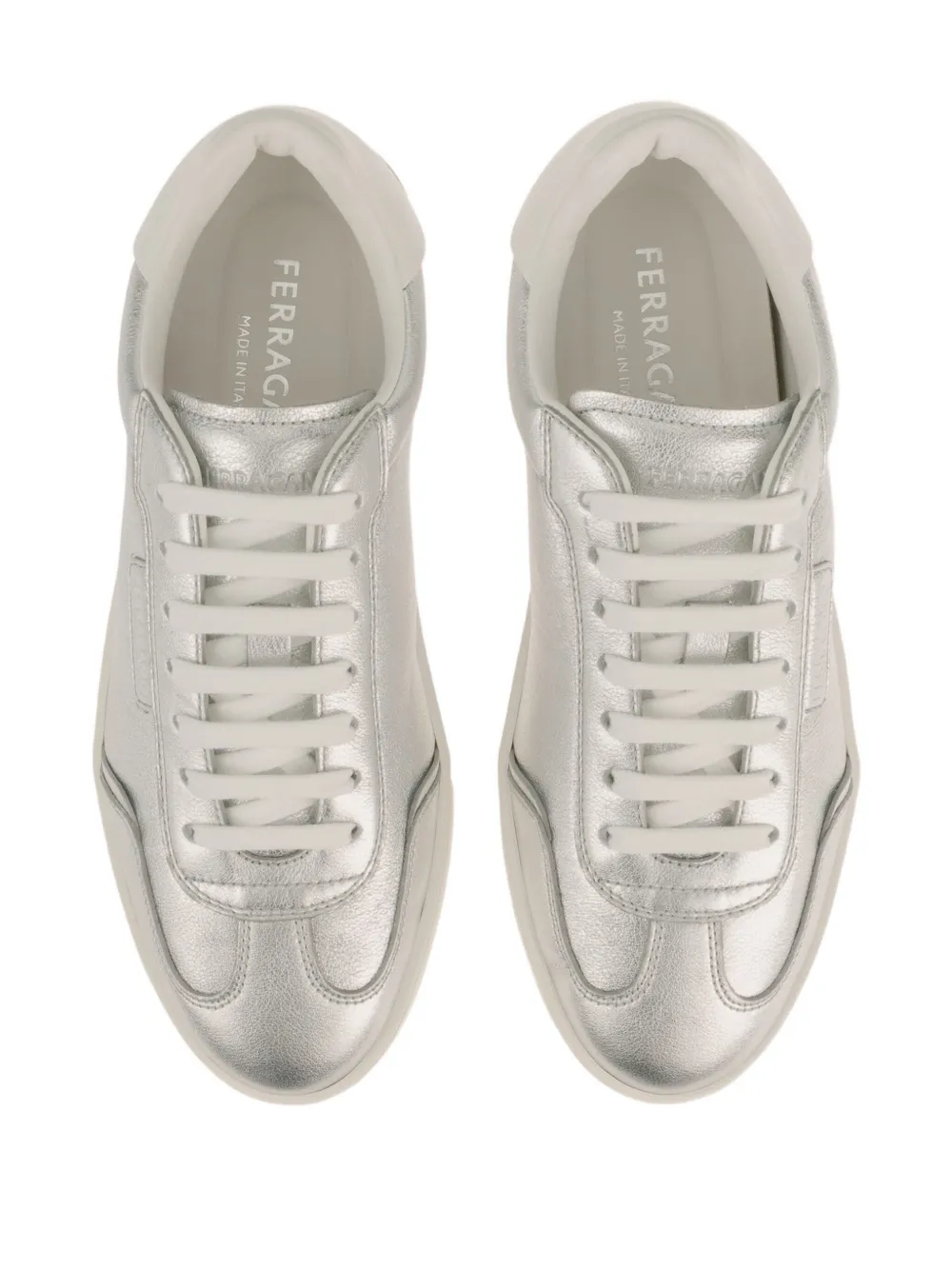 Ferragamo leather low-top sneakers Grey