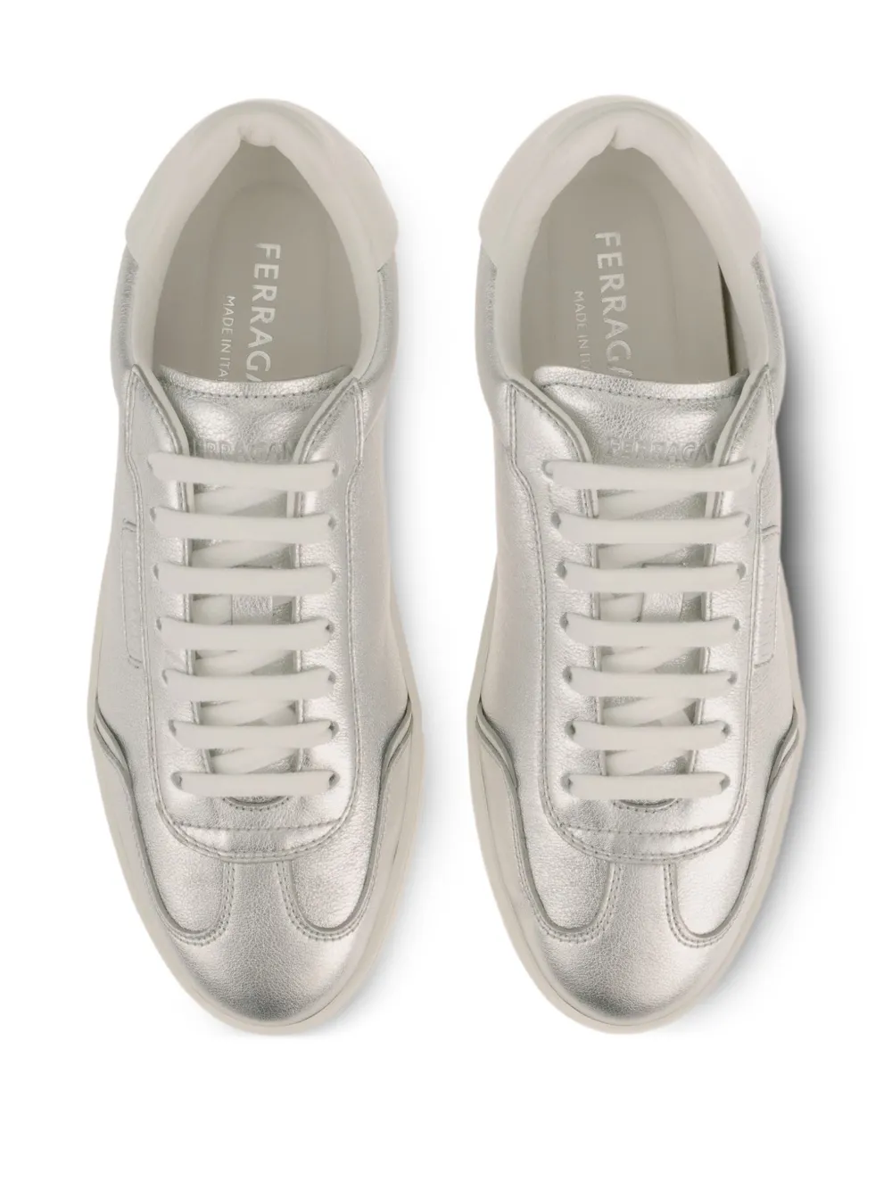Ferragamo leather low-top sneakers Grey