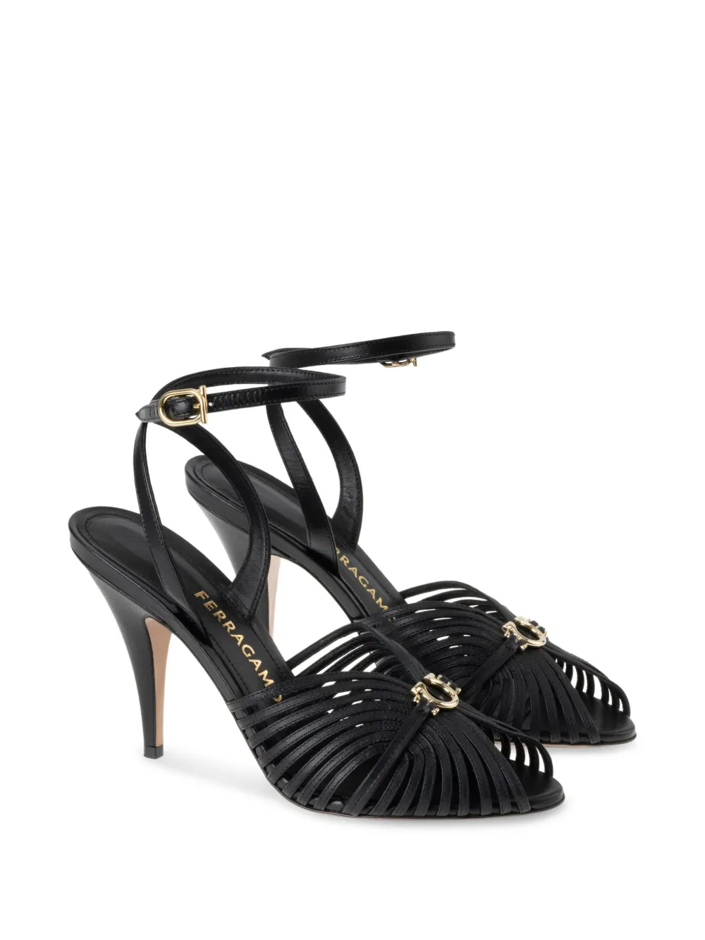 Ferragamo 95mm Gancini stiletto-heel sandals Black