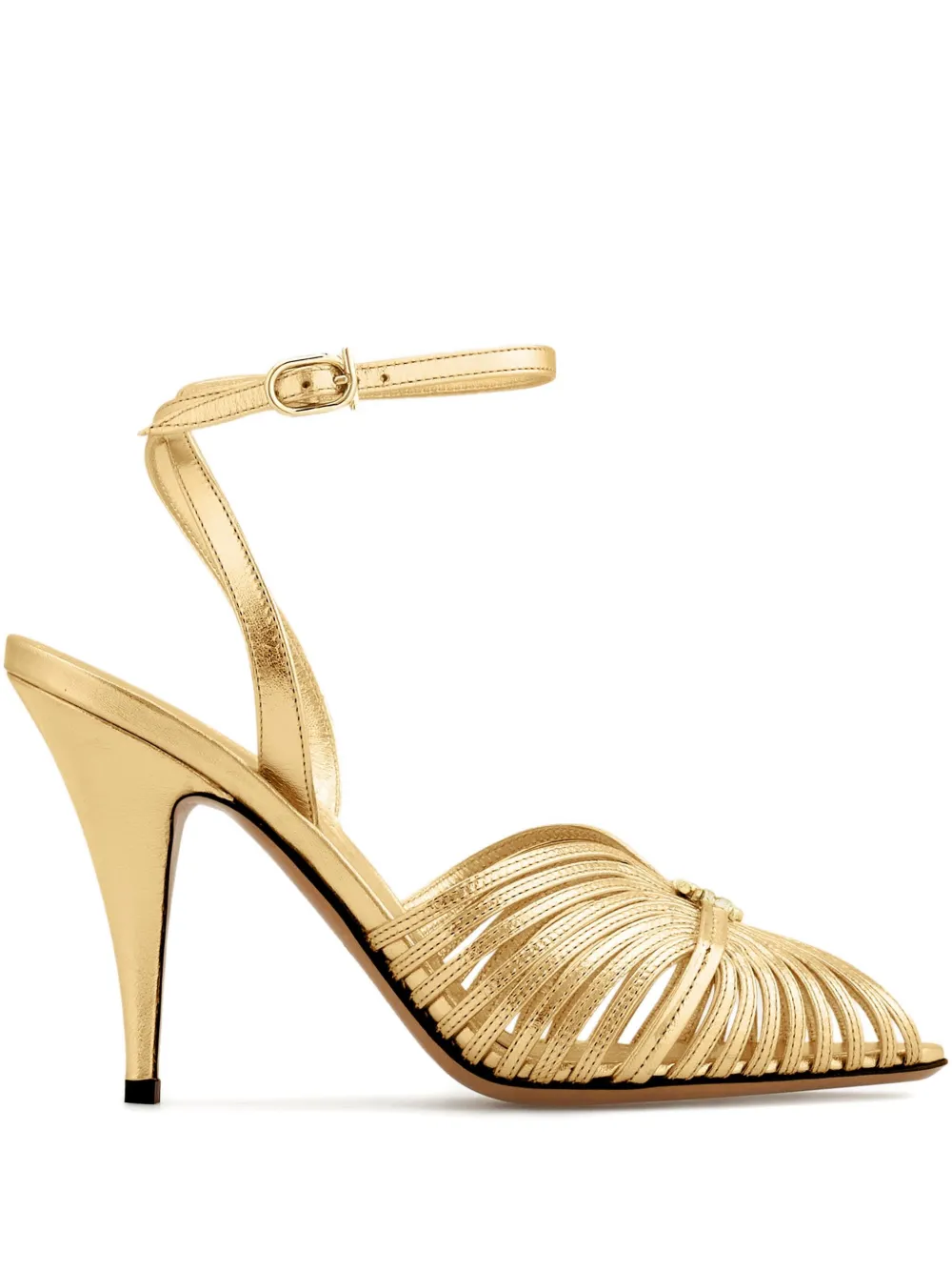 Ferragamo 95mm Gancini logo-embellished sandals Gold