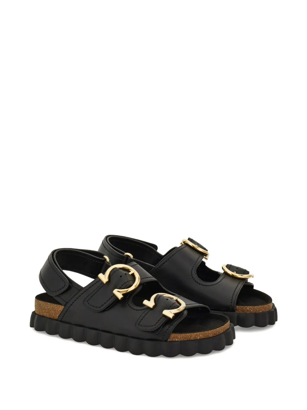 Ferragamo Leren sandalen Zwart