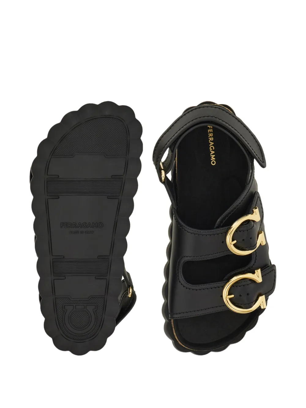 Ferragamo Leren sandalen Zwart