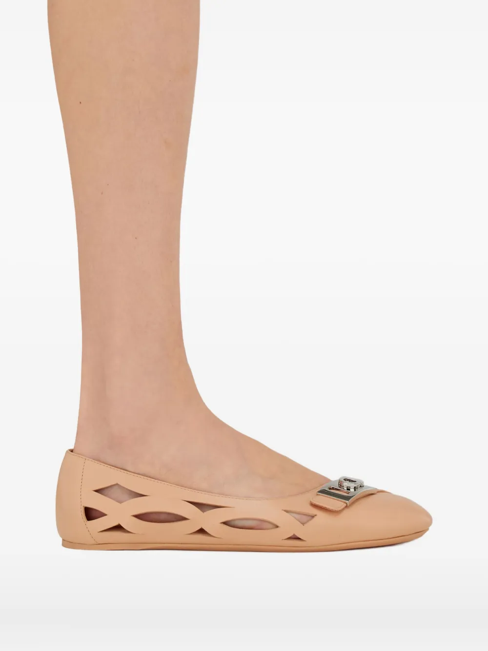 Ferragamo leather ballerina shoes Pink
