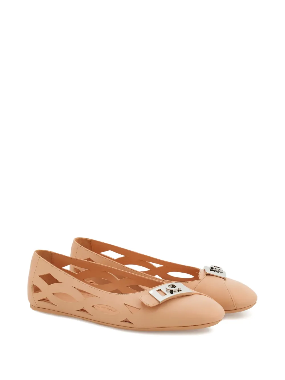 Ferragamo Leren ballerina's - Roze