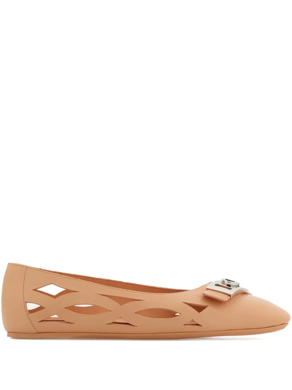 Ferragamo leather ballerina shoes Pink